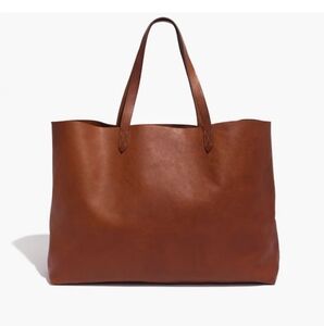 Madewell Leather East West Transport Tote In English Saddle